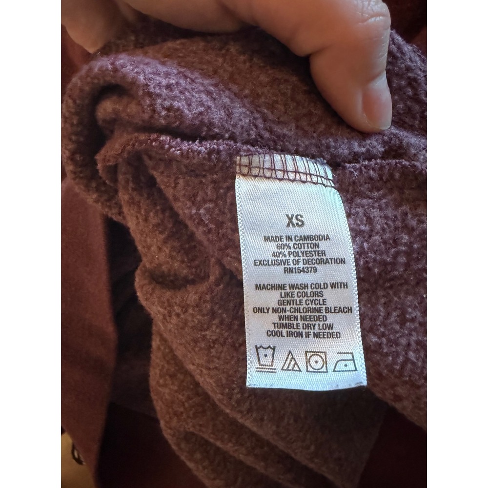 Aeropostale Womens Full Zip Hoodie Maroon Burgundy Aero 1987 Graphic Small - Picture 7 of 7